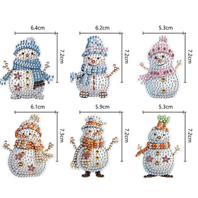 6pcs DIY Diamond Painting Keychains - Winter Snowman