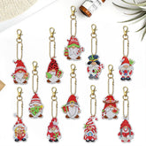 12pcs DIY Diamond Painting Keychains - Red Gnome