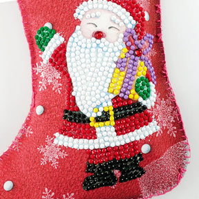 Christmas Stockings DIY Diamond Painting Mosaic Crafts Apple Candy Gift Bag