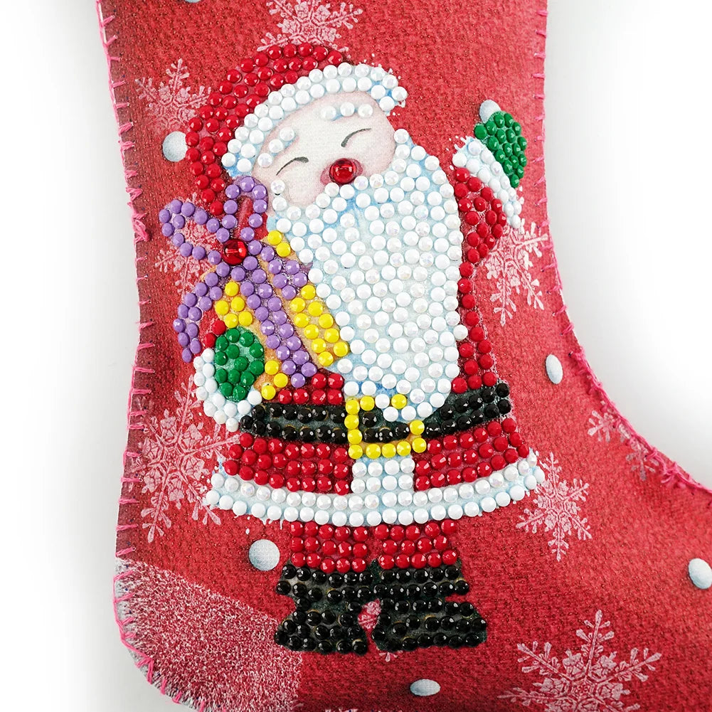 Christmas Stockings DIY Diamond Painting Mosaic Crafts Apple Candy Gift Bag