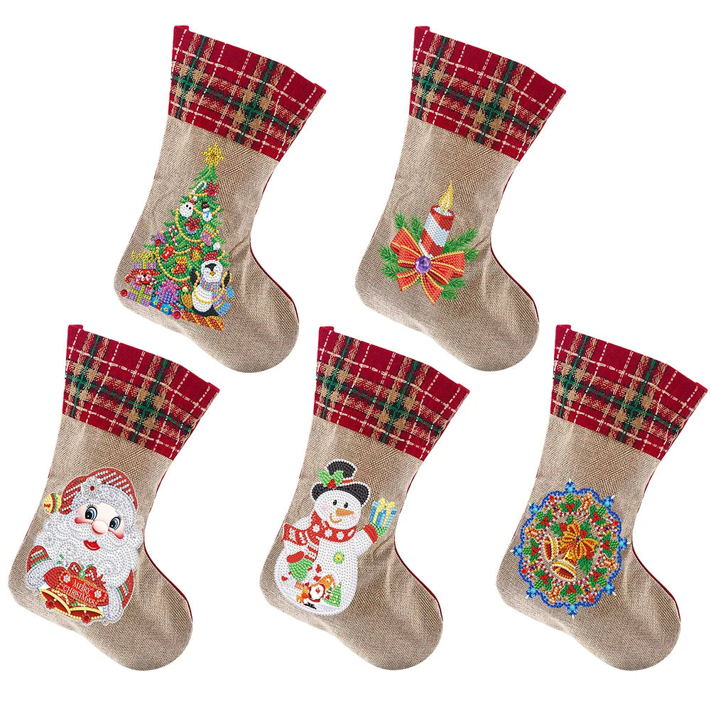 5pcs/set DIY Diamond Painting Xmas Gift Sock