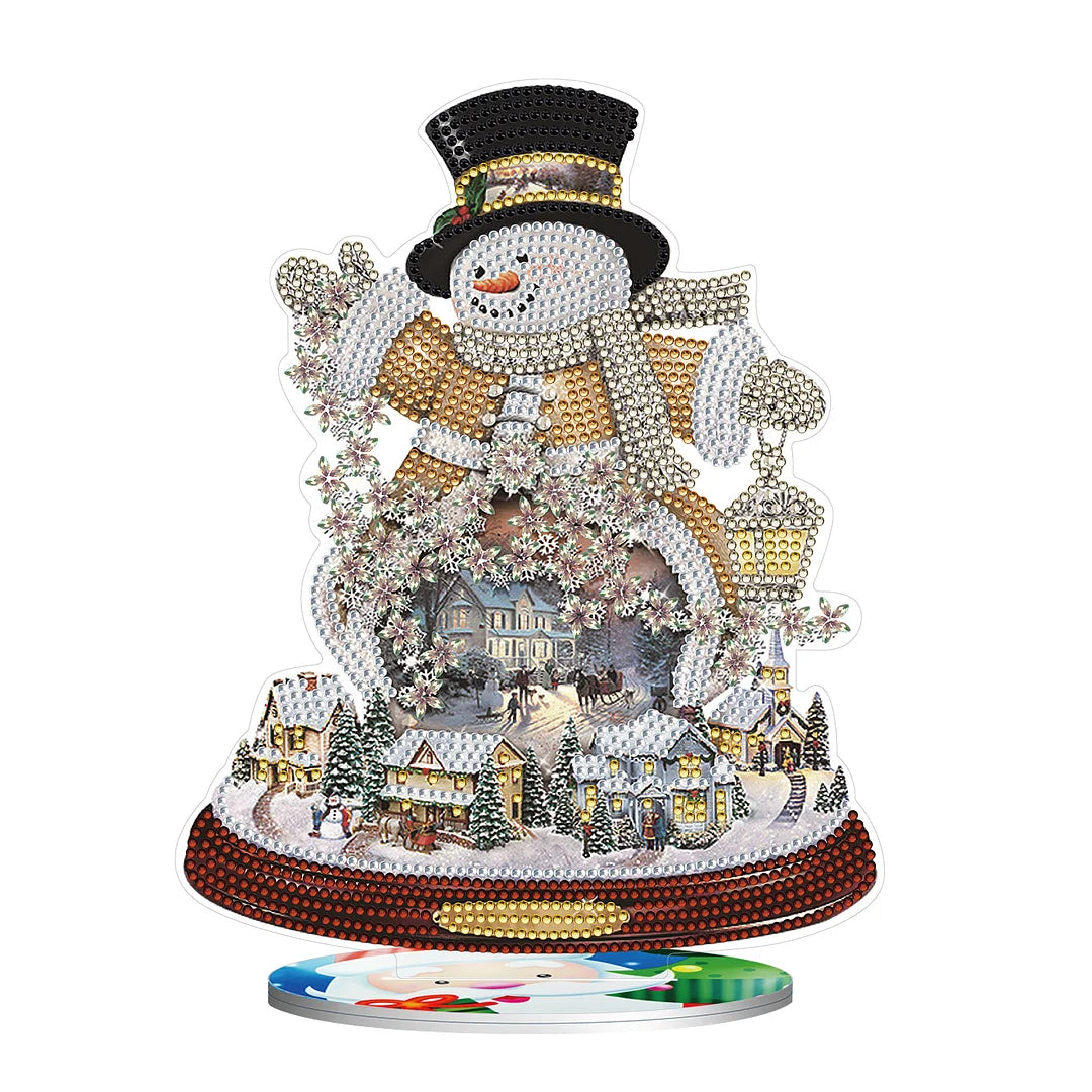 DIY Diamond Painting Decor Acrylic Desk Ornaments - Snowman