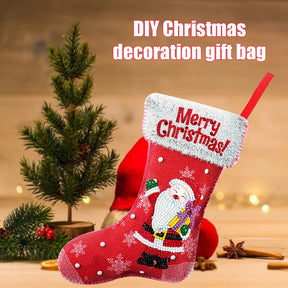 Christmas Stockings DIY Diamond Painting Mosaic Crafts Apple Candy Gift Bag