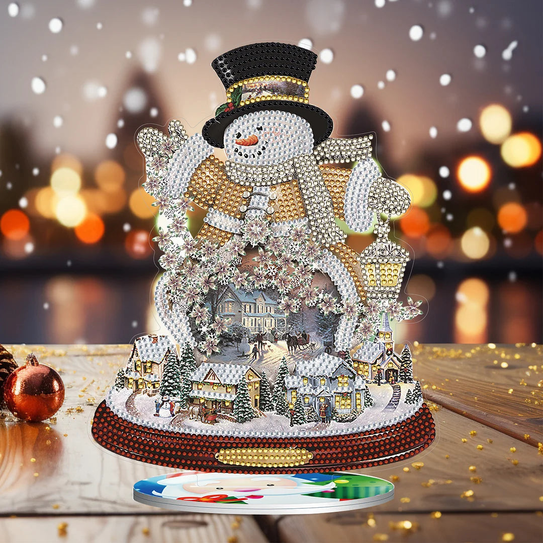 DIY Diamond Painting Decor Acrylic Desk Ornaments - Snowman