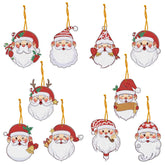 10pcs 5D DIY Santa Claus Diamond Painting Hanging Ornament