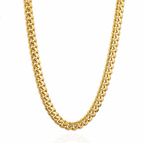 10mm Cuban Iced Clasp Chain - Gold