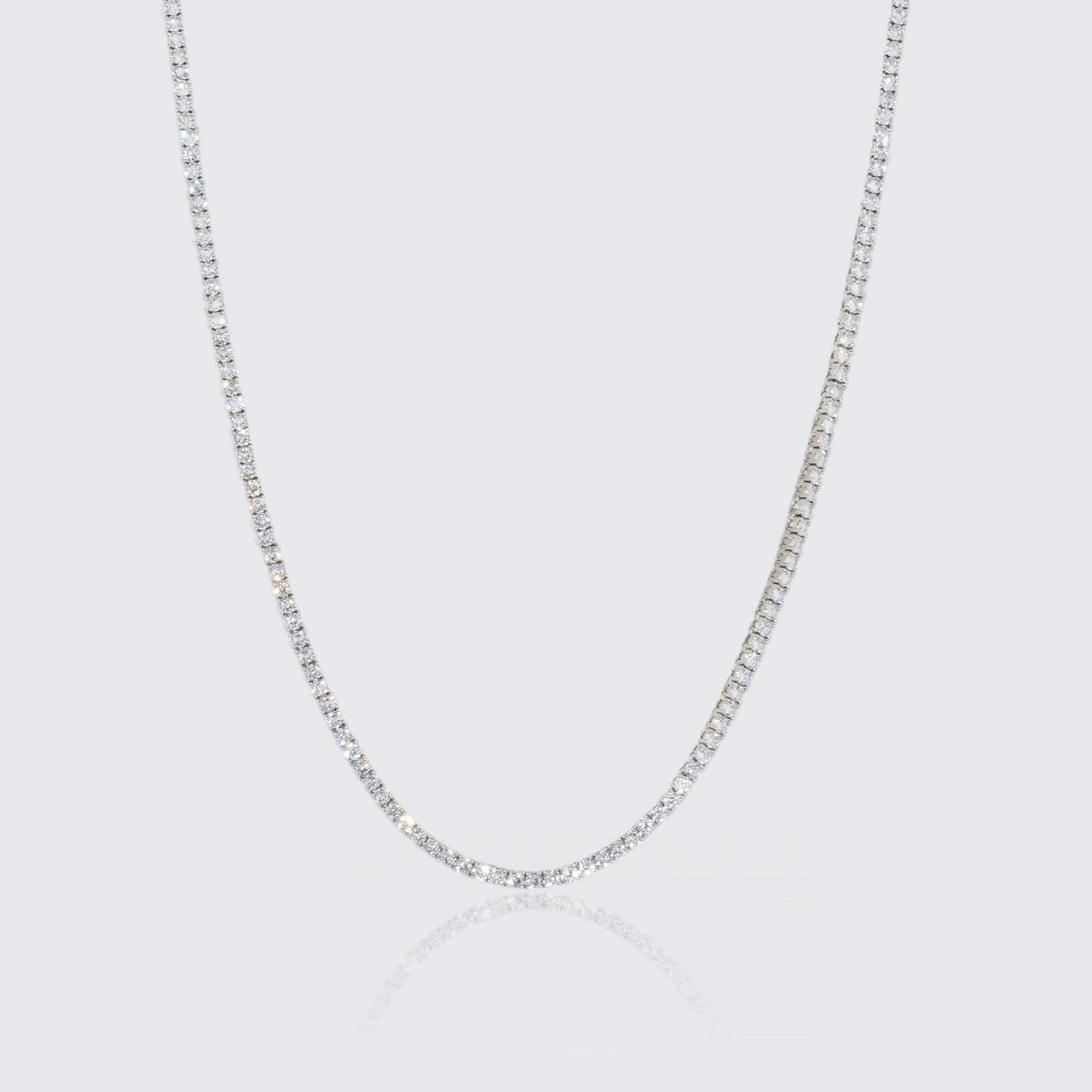 3mm Tennis Chain - White Gold