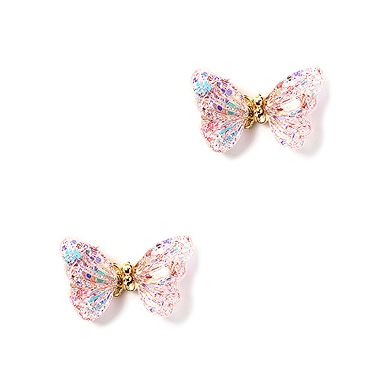 Fluttering Butterfly Resin Charm [ Glittery Pink ]