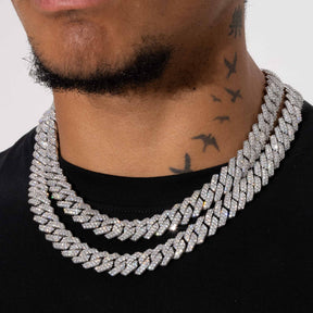 14mm Monaco Chain - White Gold