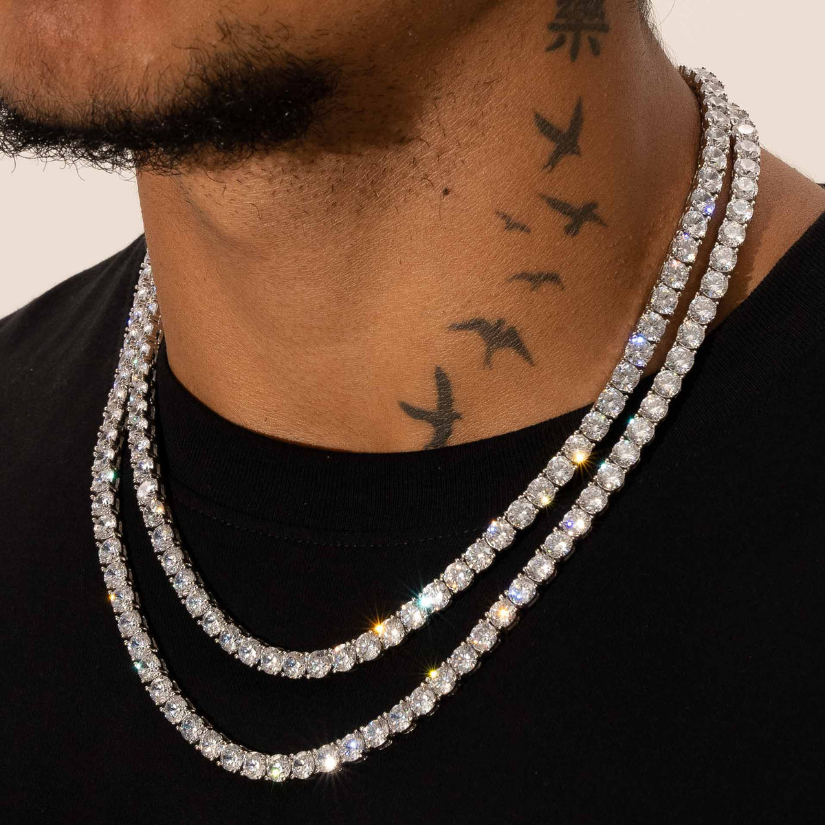 6mm Tennis Chain - White Gold