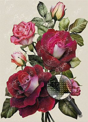 Rosen und Knospen Diamond Painting