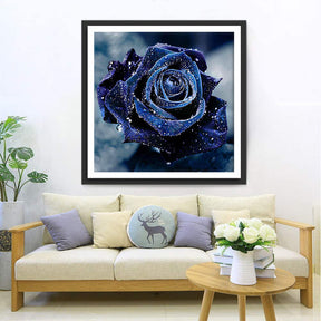 Dunkelblaue Rose Diamond Painting