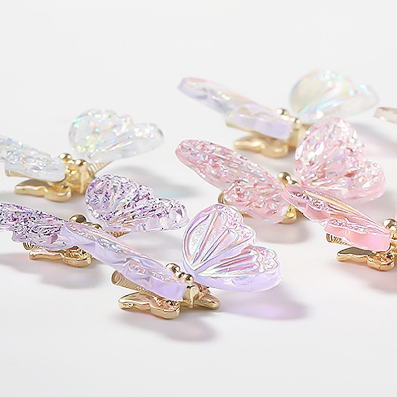 Fluttering Butterfly Resin Charm [ Glittery Pink ]