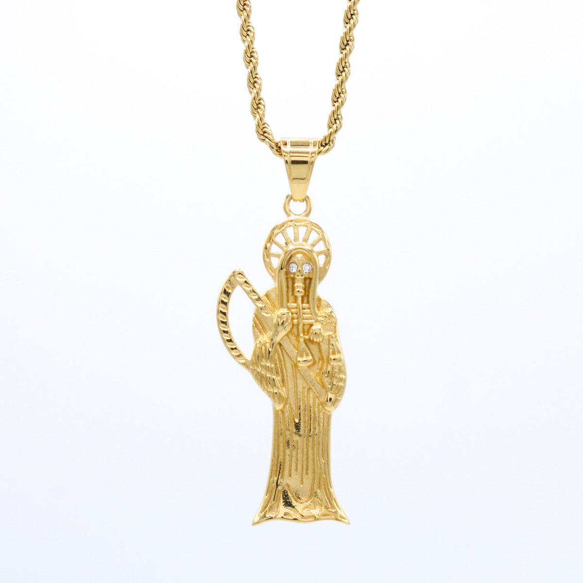 Santa Muerte Pendant-Gold