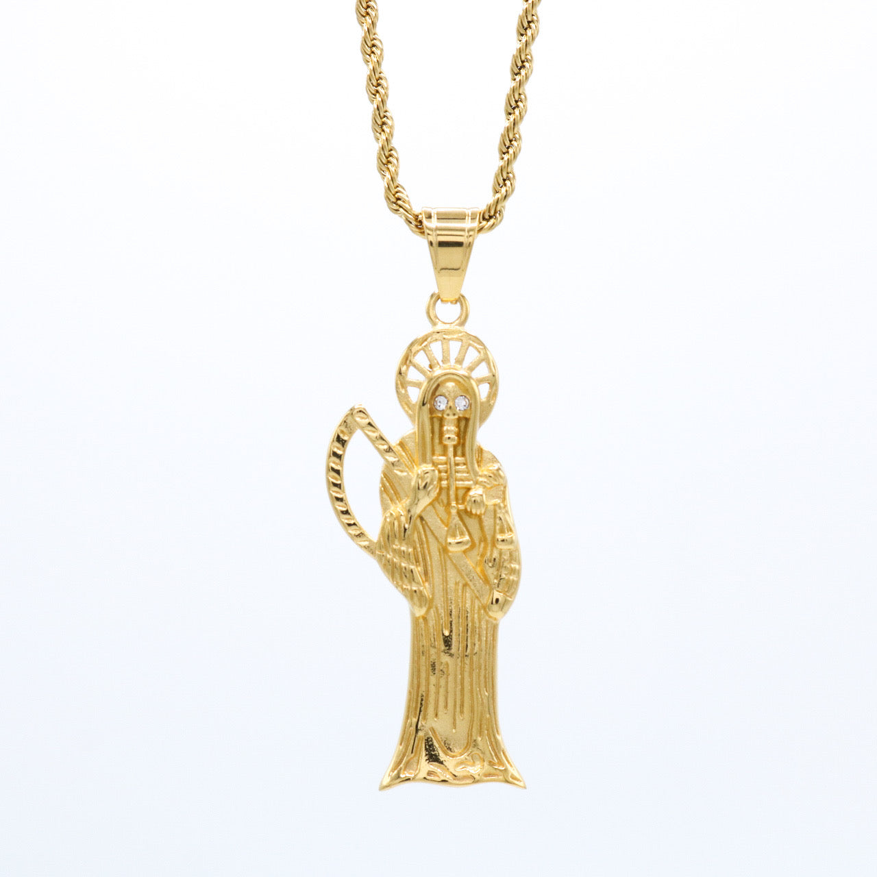 Santa Muerte Pendant-Gold