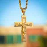 Jesus Crucifix Pendant - Gold